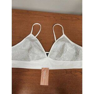 NWT Shein Sxy 2x white rhinestone studed top
